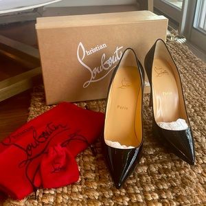 Christian Louboutin So Kate black patent leather pumps